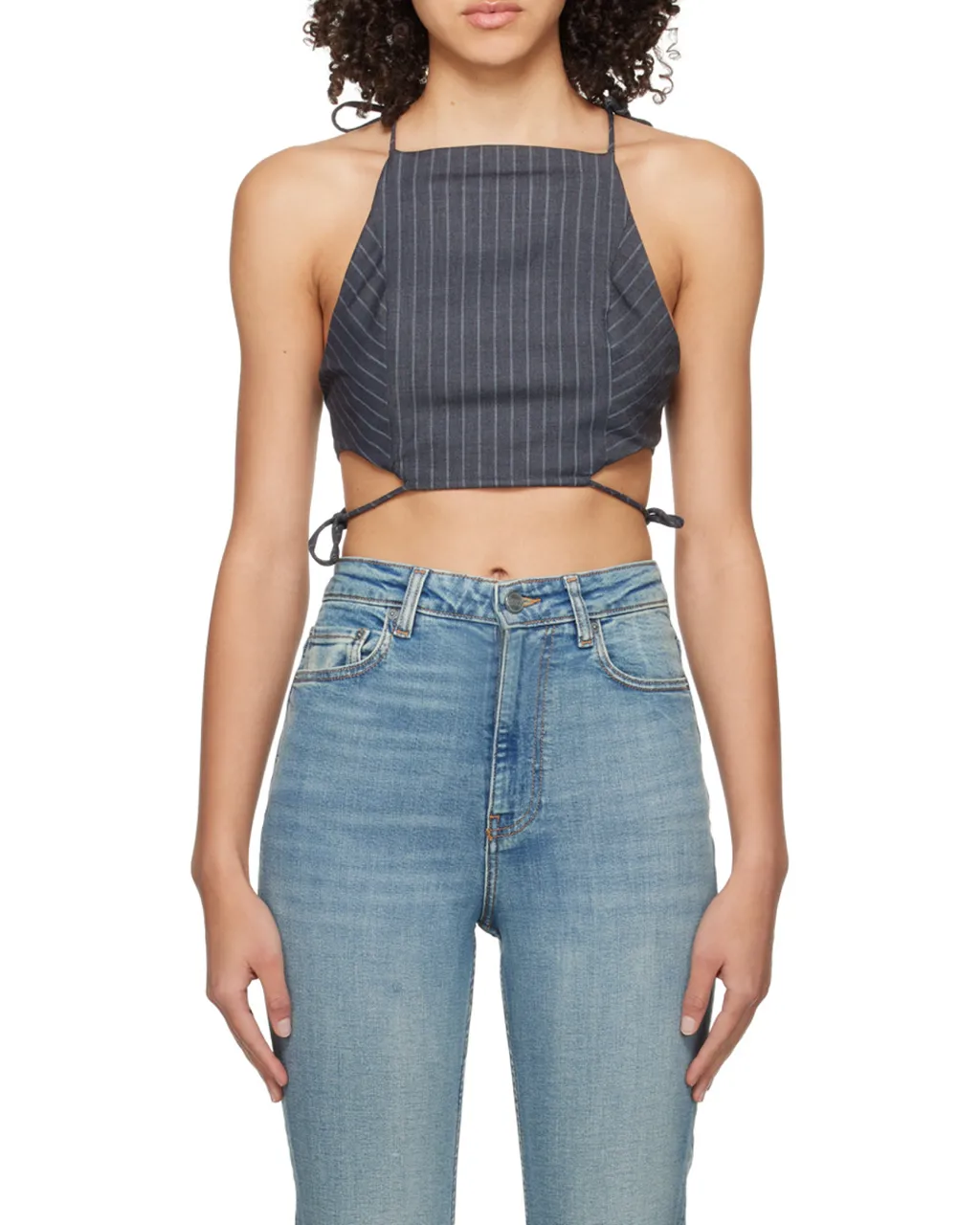Pinstriped Crop Top