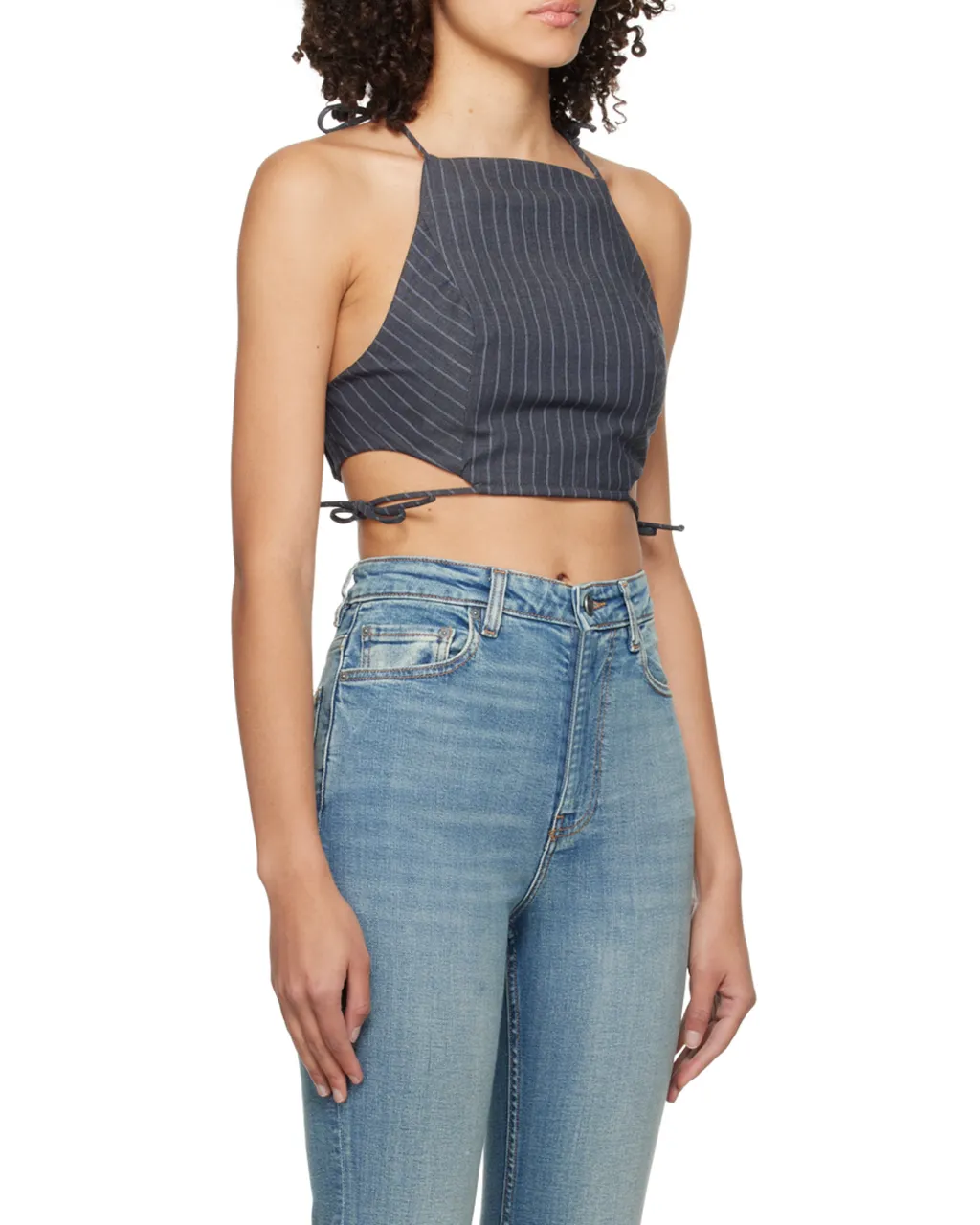 Pinstriped Crop Top