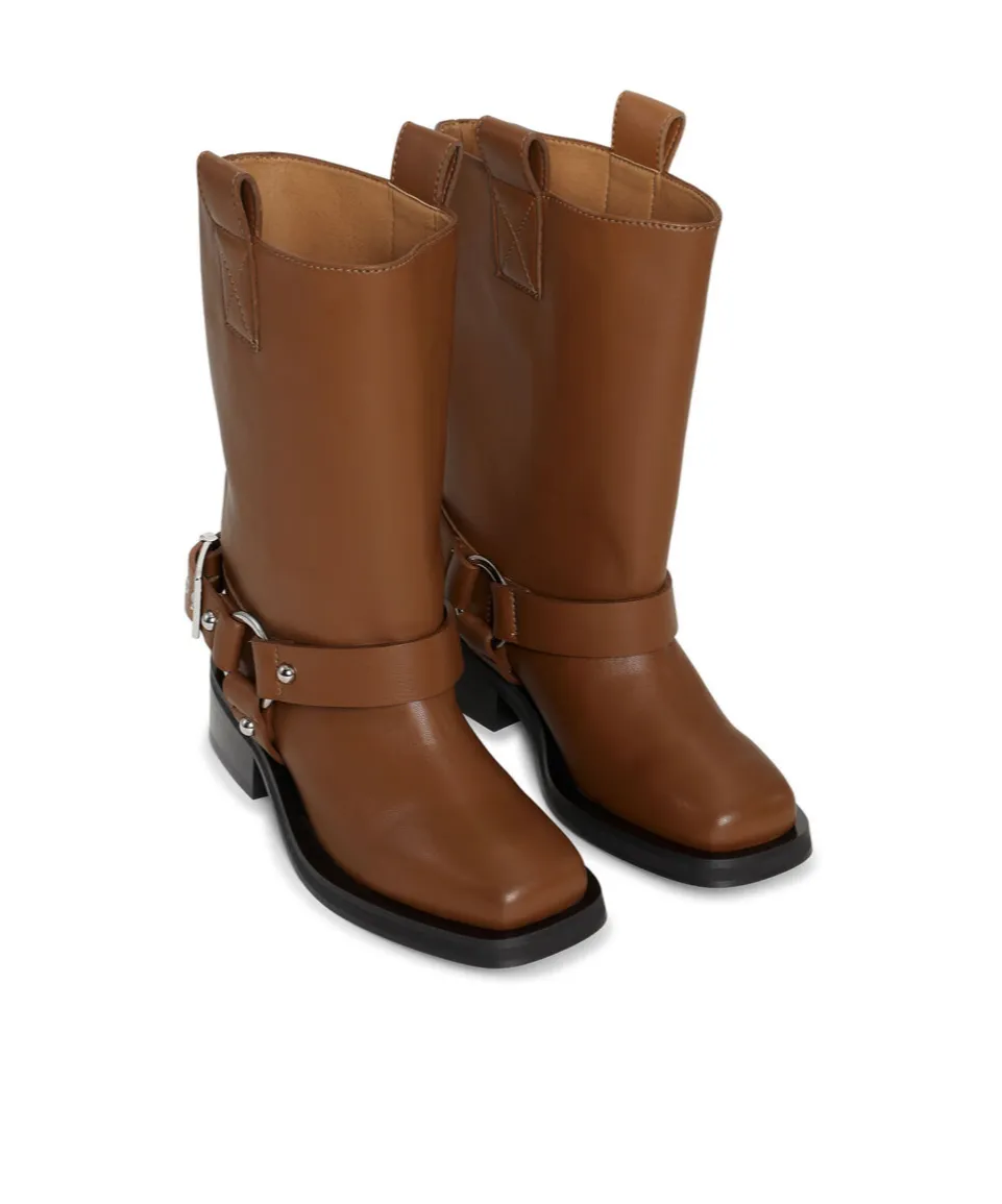 Square Toe Biker Boots