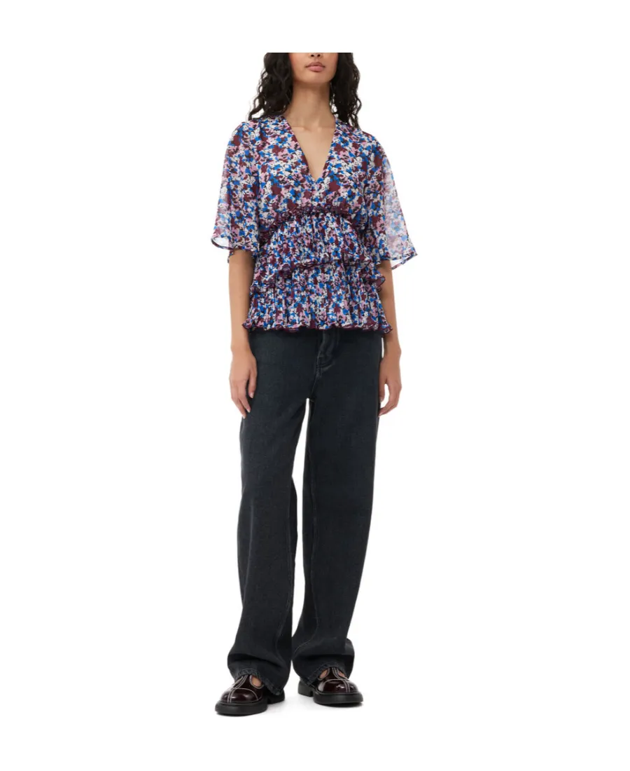 Top With Floral Motif