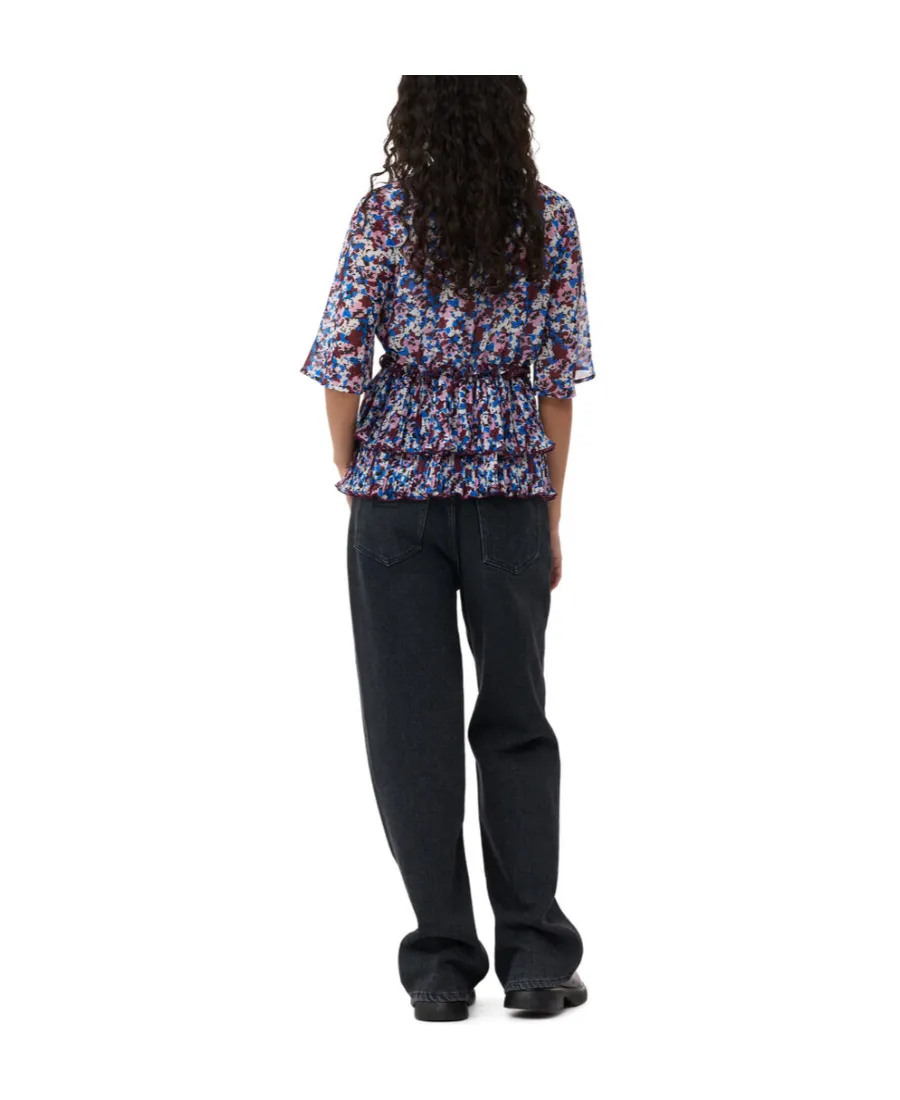 Top With Floral Motif