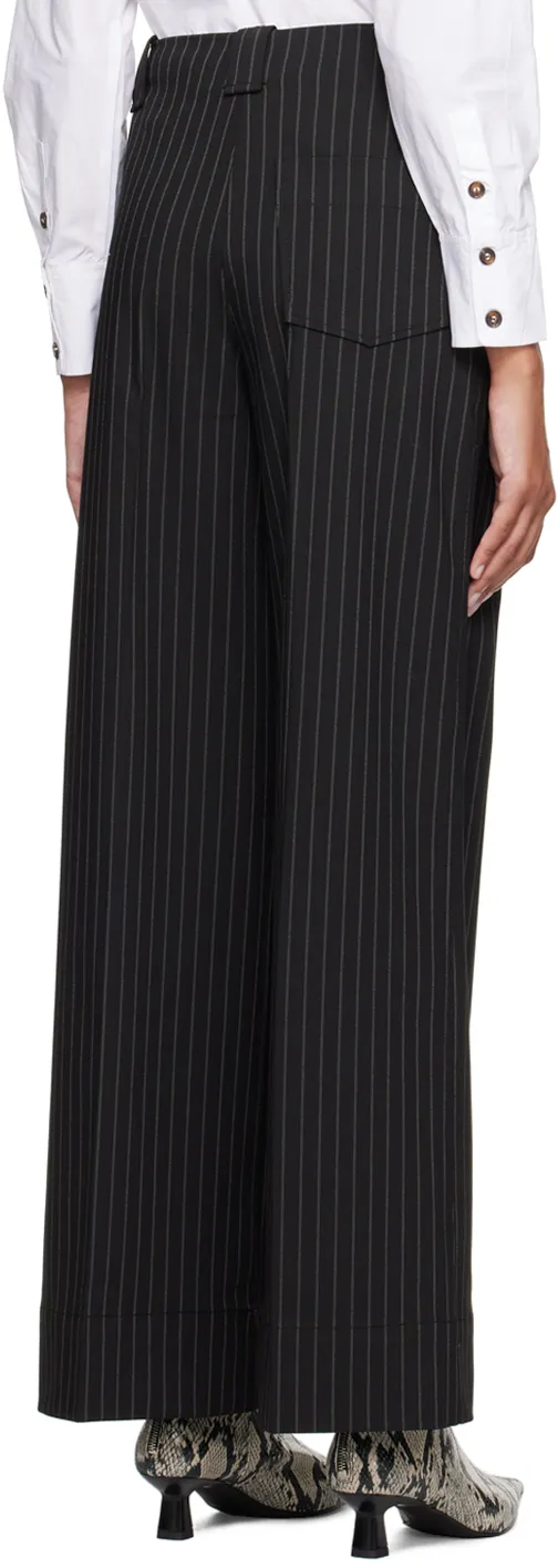 Striped High-Waisted Wide Trousers