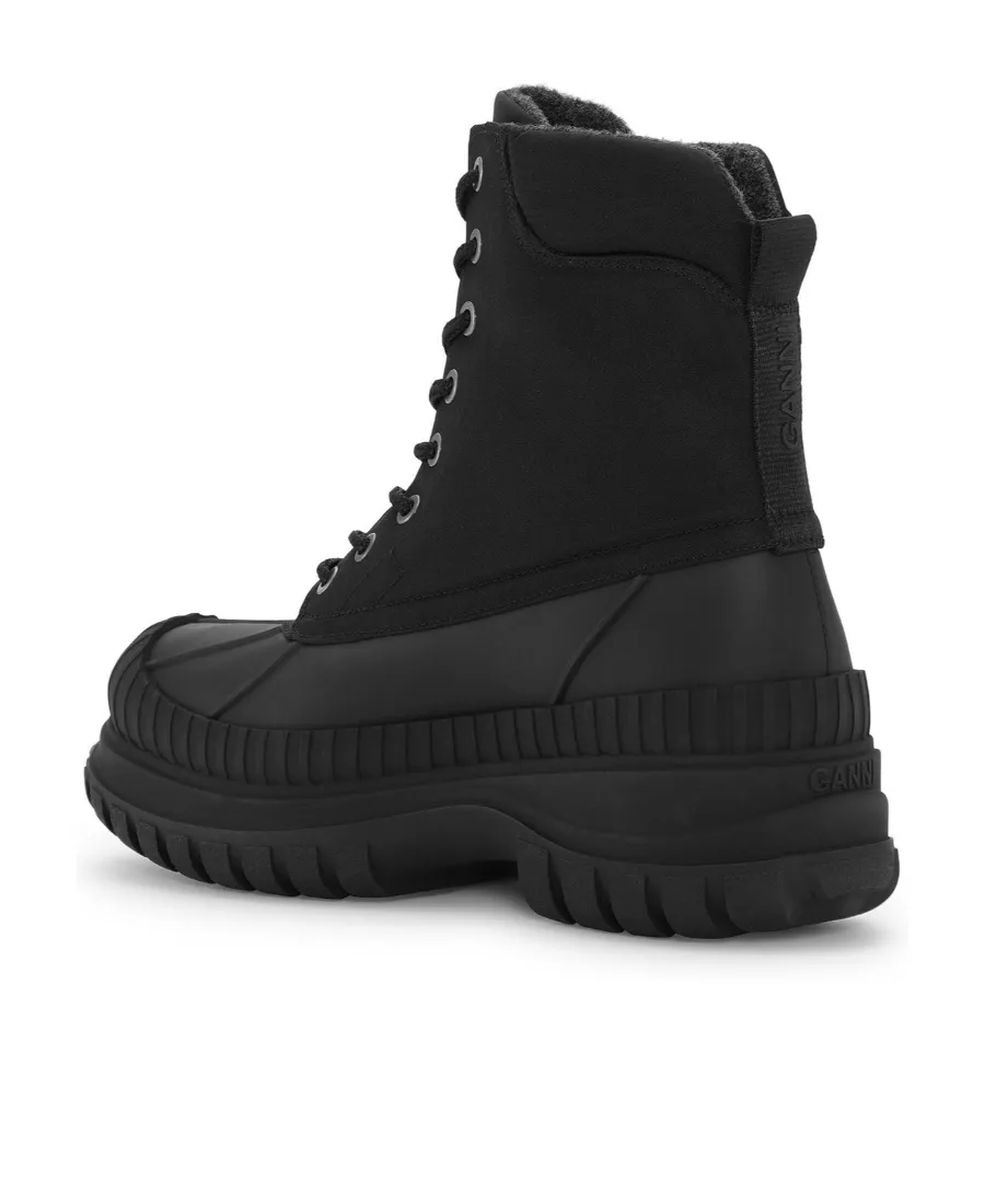 Chunky-Sole Lace-Up Ankle Boots