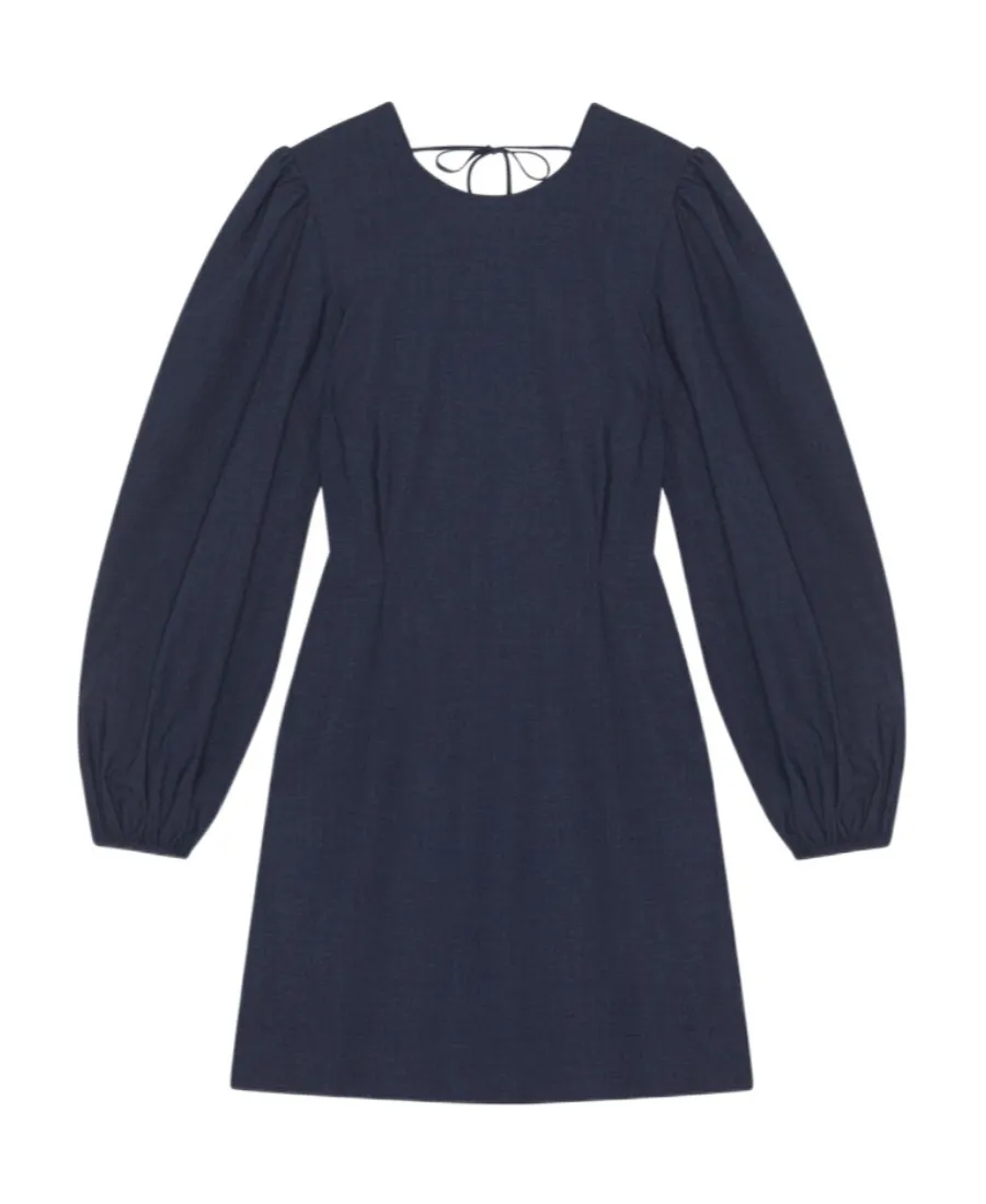 Drapey Melange Open Back Mini Dress