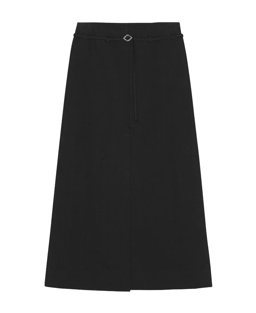 Cotton Maxi Slit Skirt