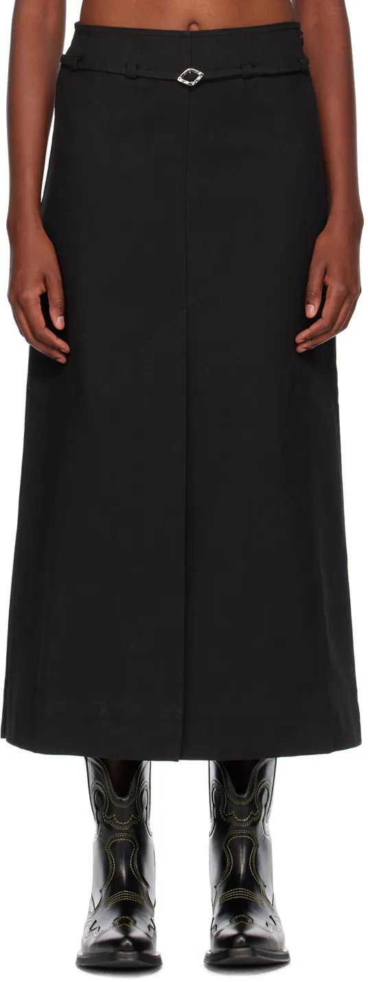 Cotton Maxi Slit Skirt