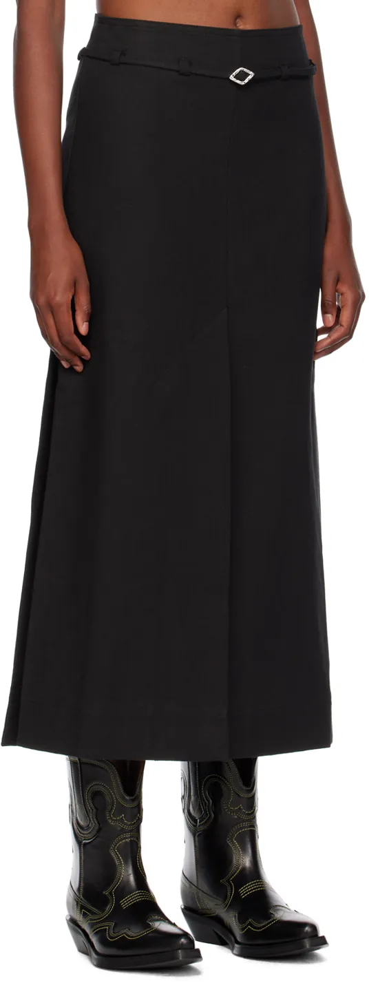 Cotton Maxi Slit Skirt
