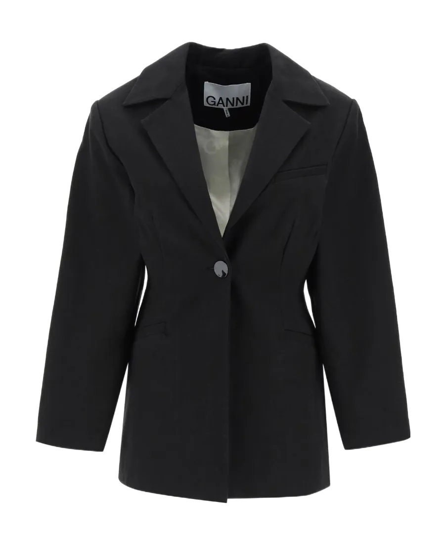 Cotton Suiting Fitted Blazer