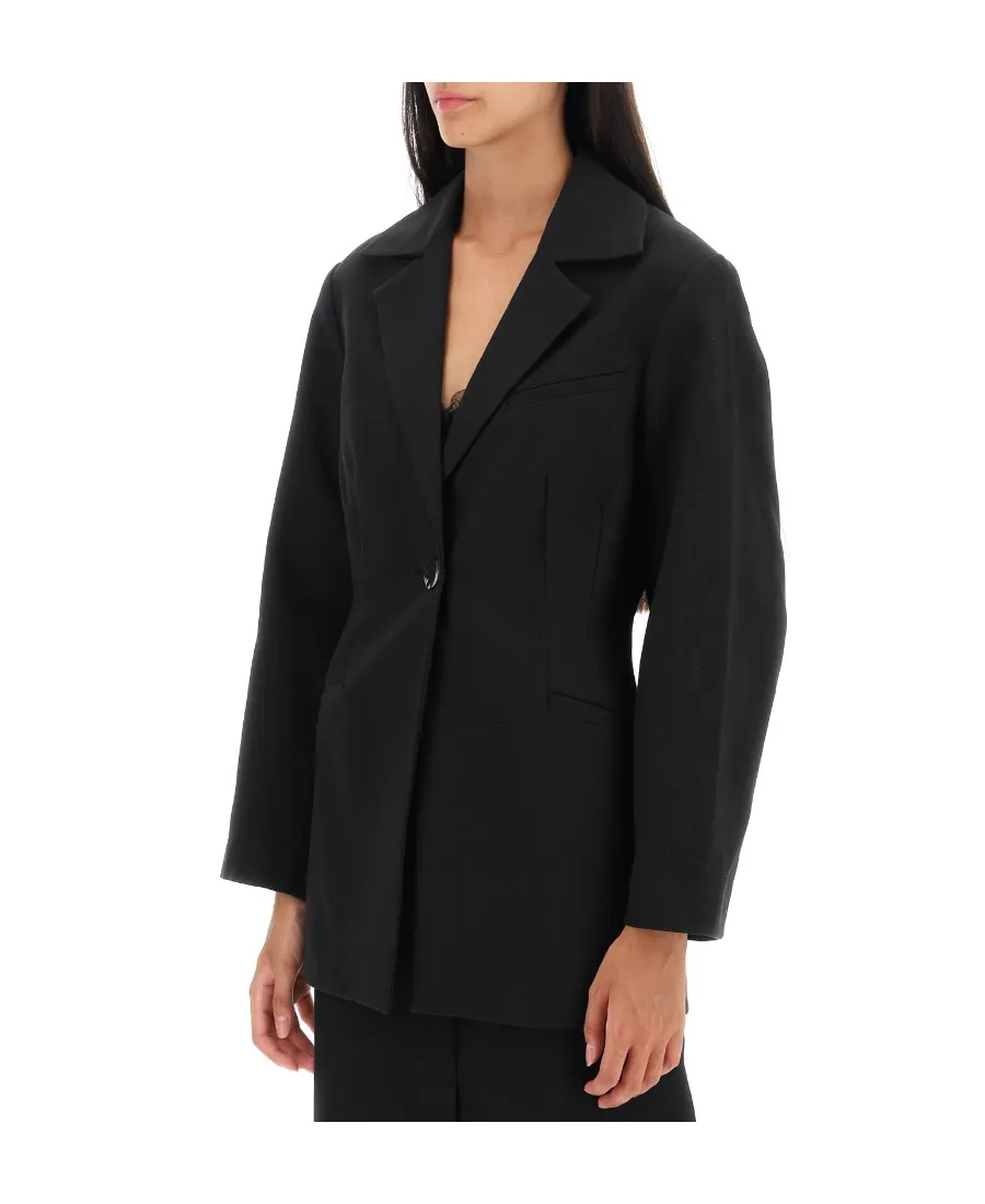 Cotton Suiting Fitted Blazer