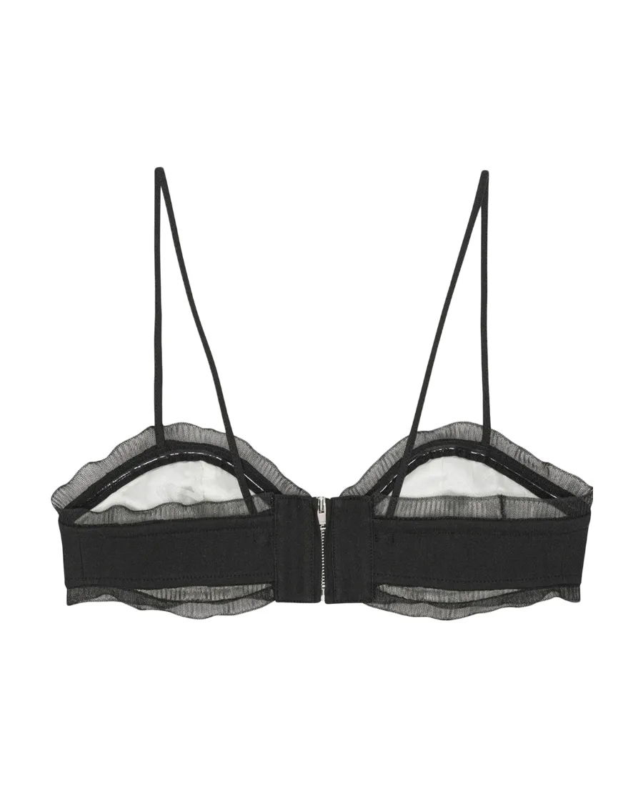 Lace-Trim Sweetheart Neck Cropped Top
