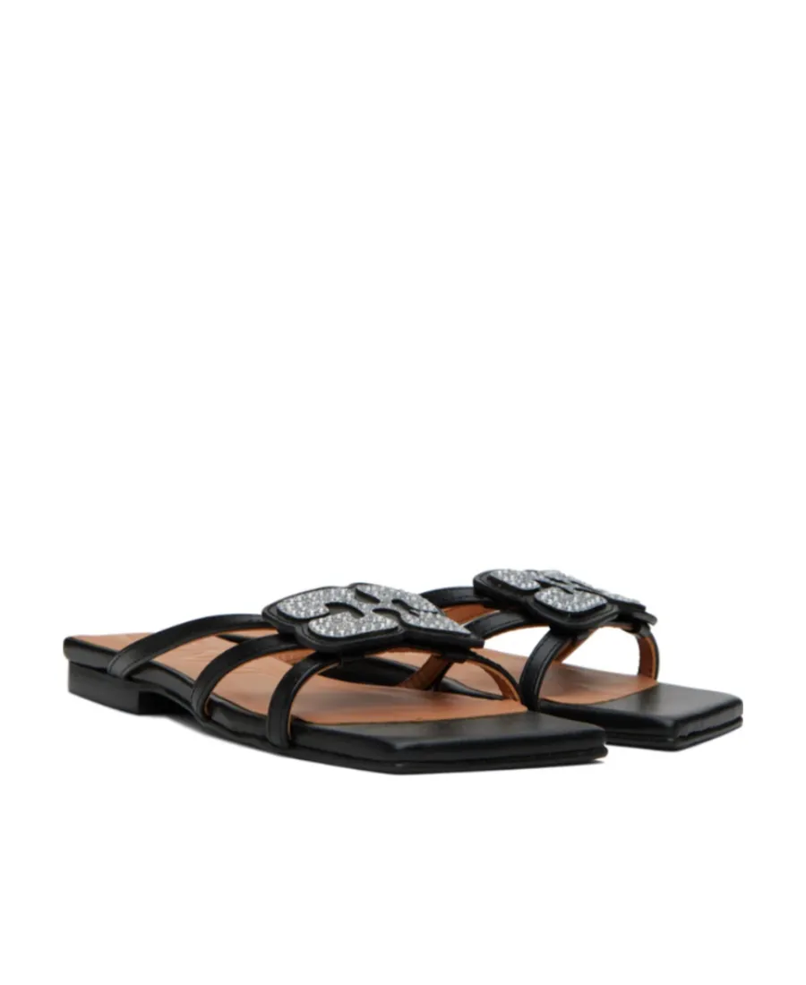 Butterfly Strass Flat Sandals