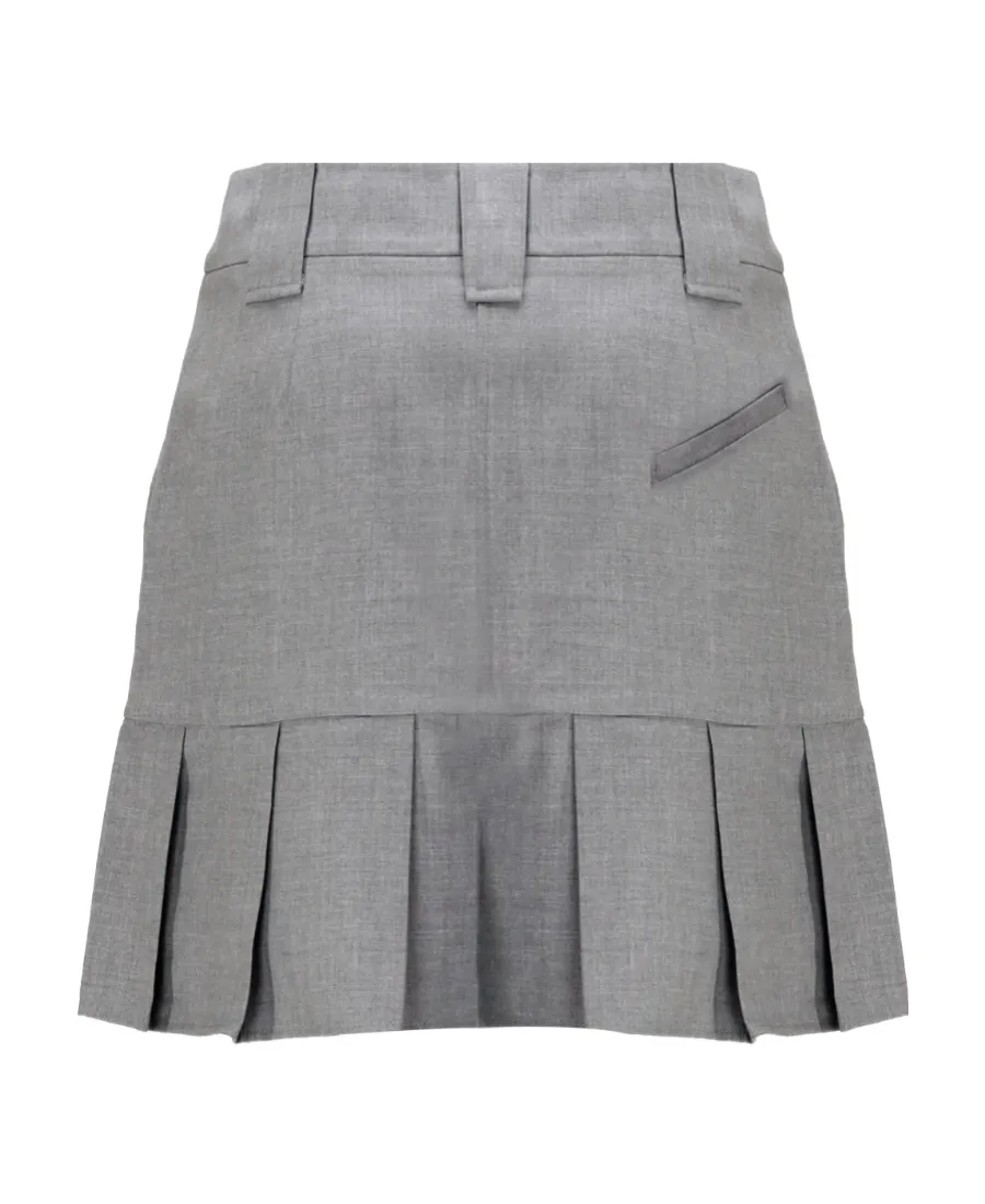 Zip-Up Pleated Mini Skirt