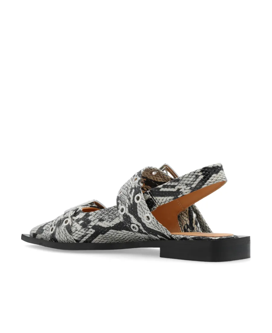 Pointed Toe Buckle Ballerinas