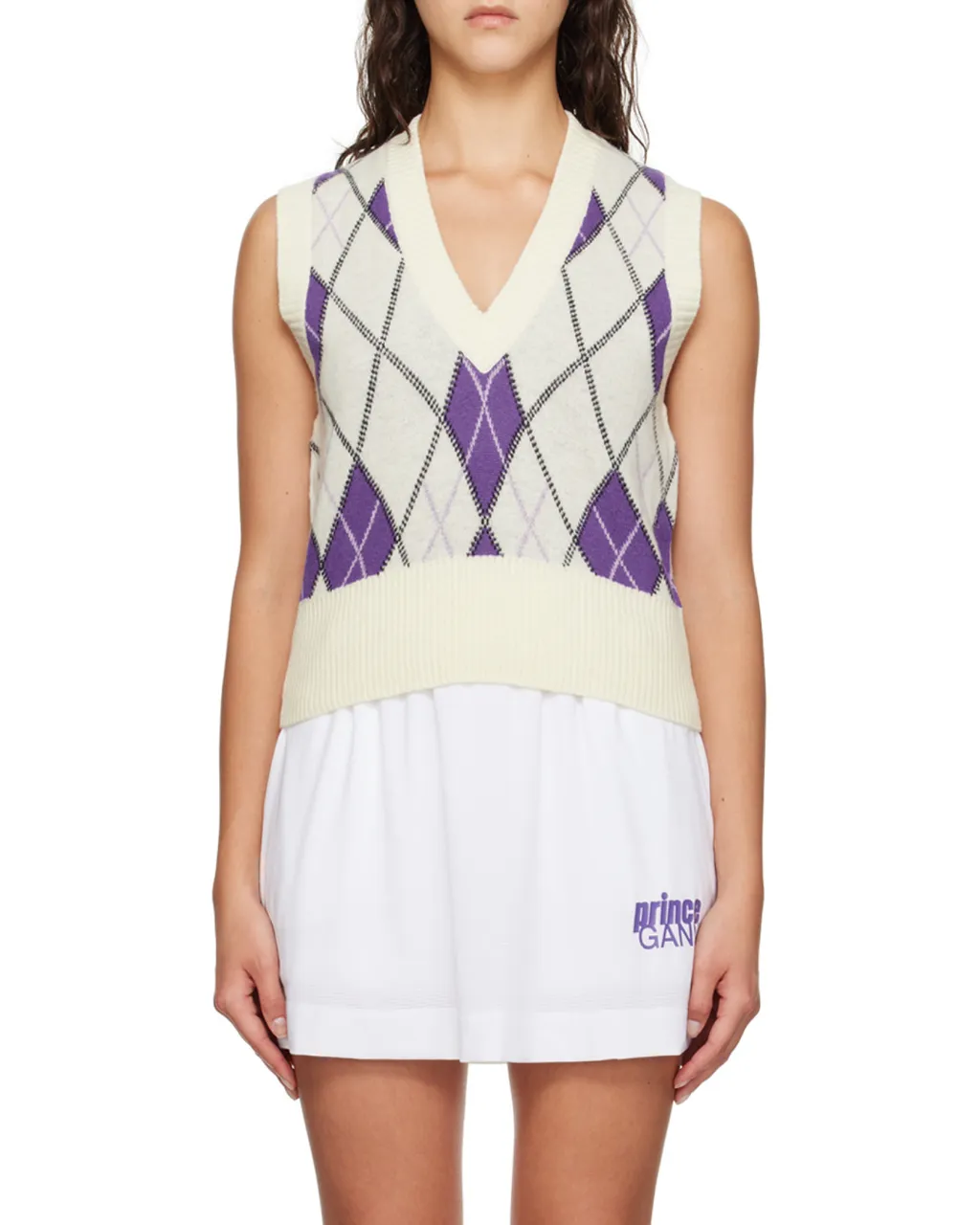 Graphic Harlequin V-Neck Vest