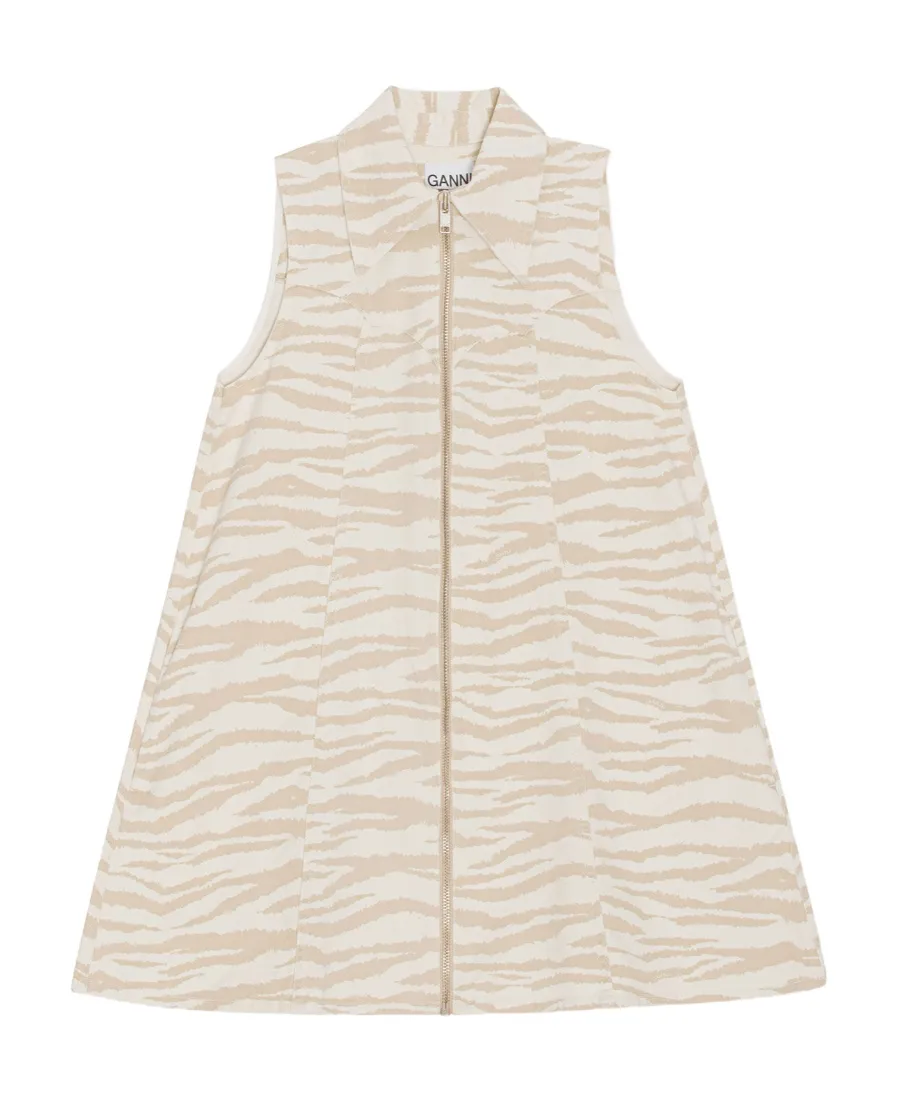 Zebra Printed Sleeveless Mini Dress