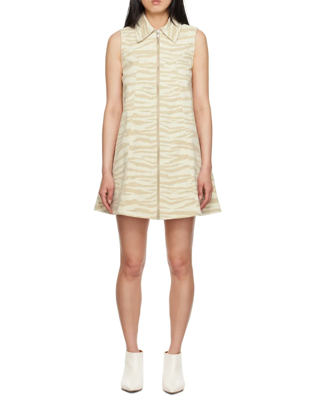 Zebra Printed Sleeveless Mini Dress