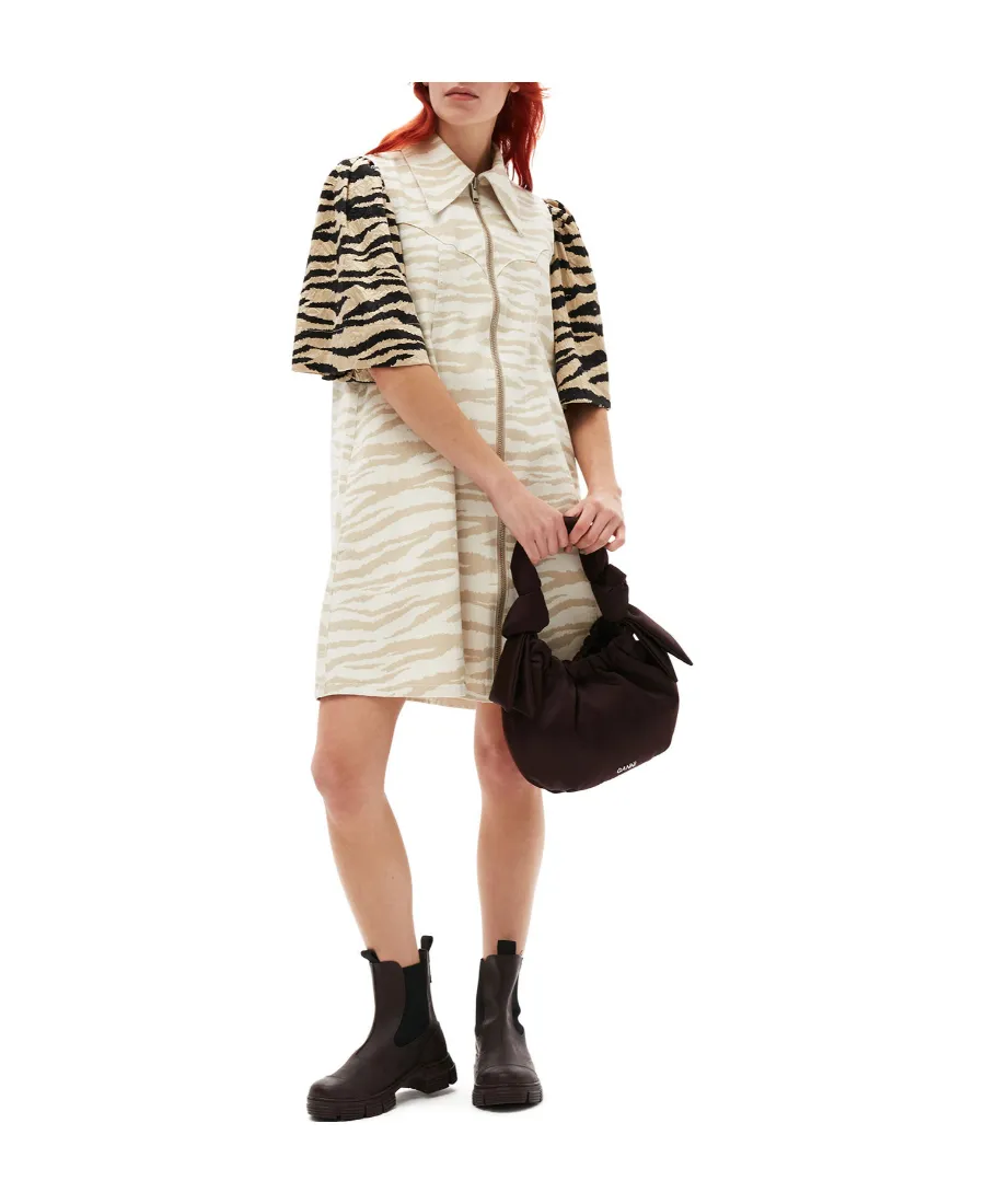 Zebra Printed Sleeveless Mini Dress