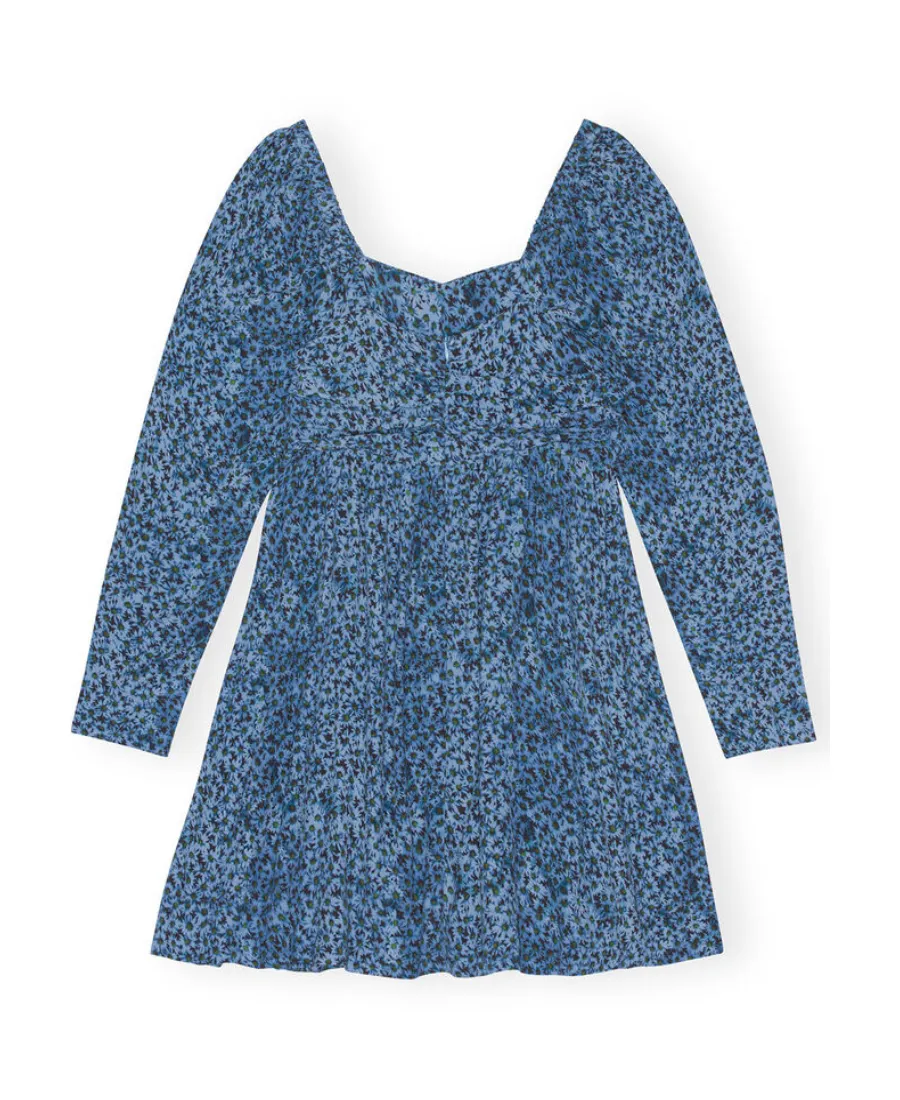 Printed Crepe Mini Dress