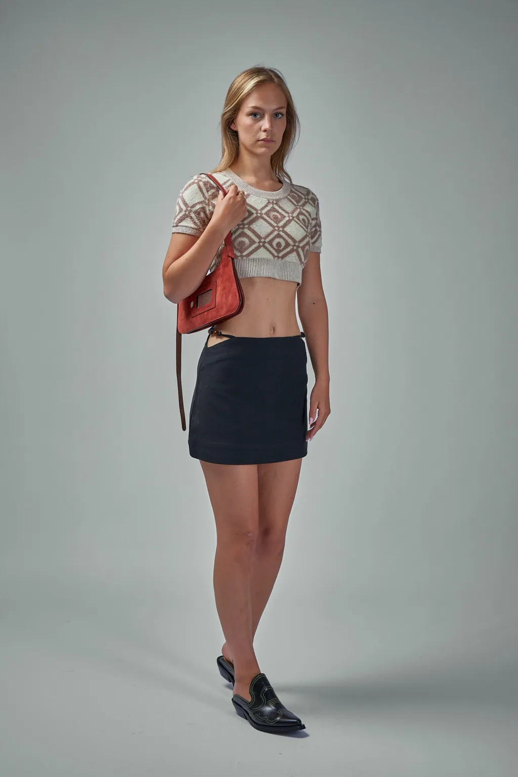 Cut-Out A-Line Mini Skirt