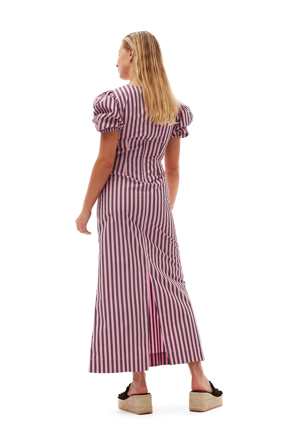 Striped Scoop Neck Midi Dress