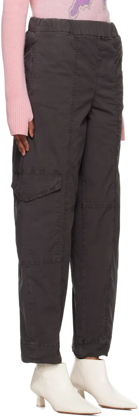 Elasticated-Waistband Cargo Trousers