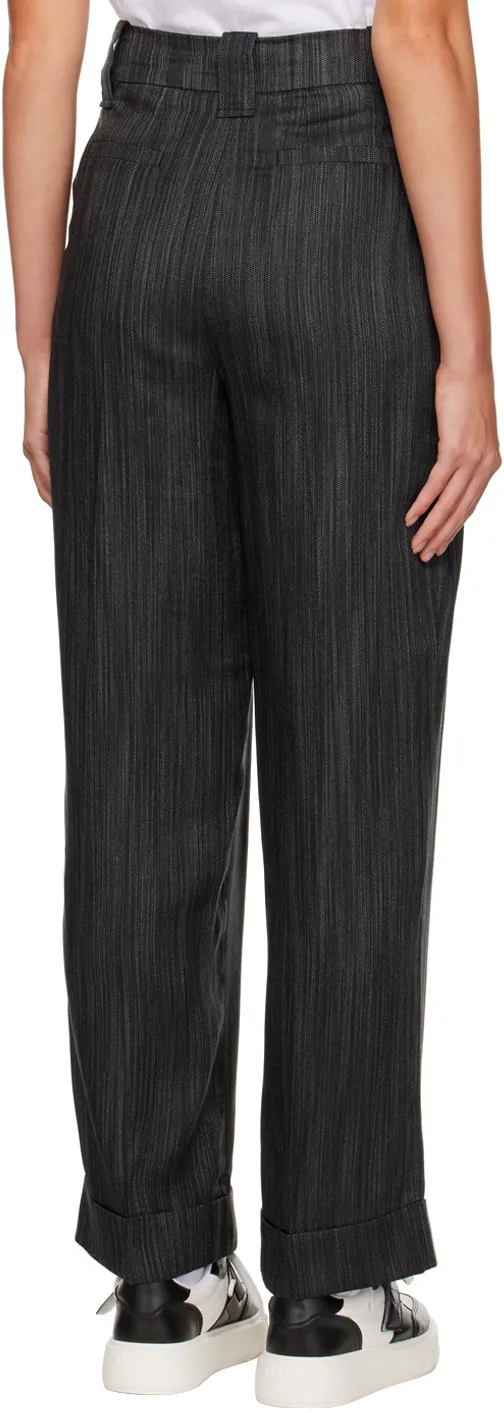 Striped Wide-Leg Trousers