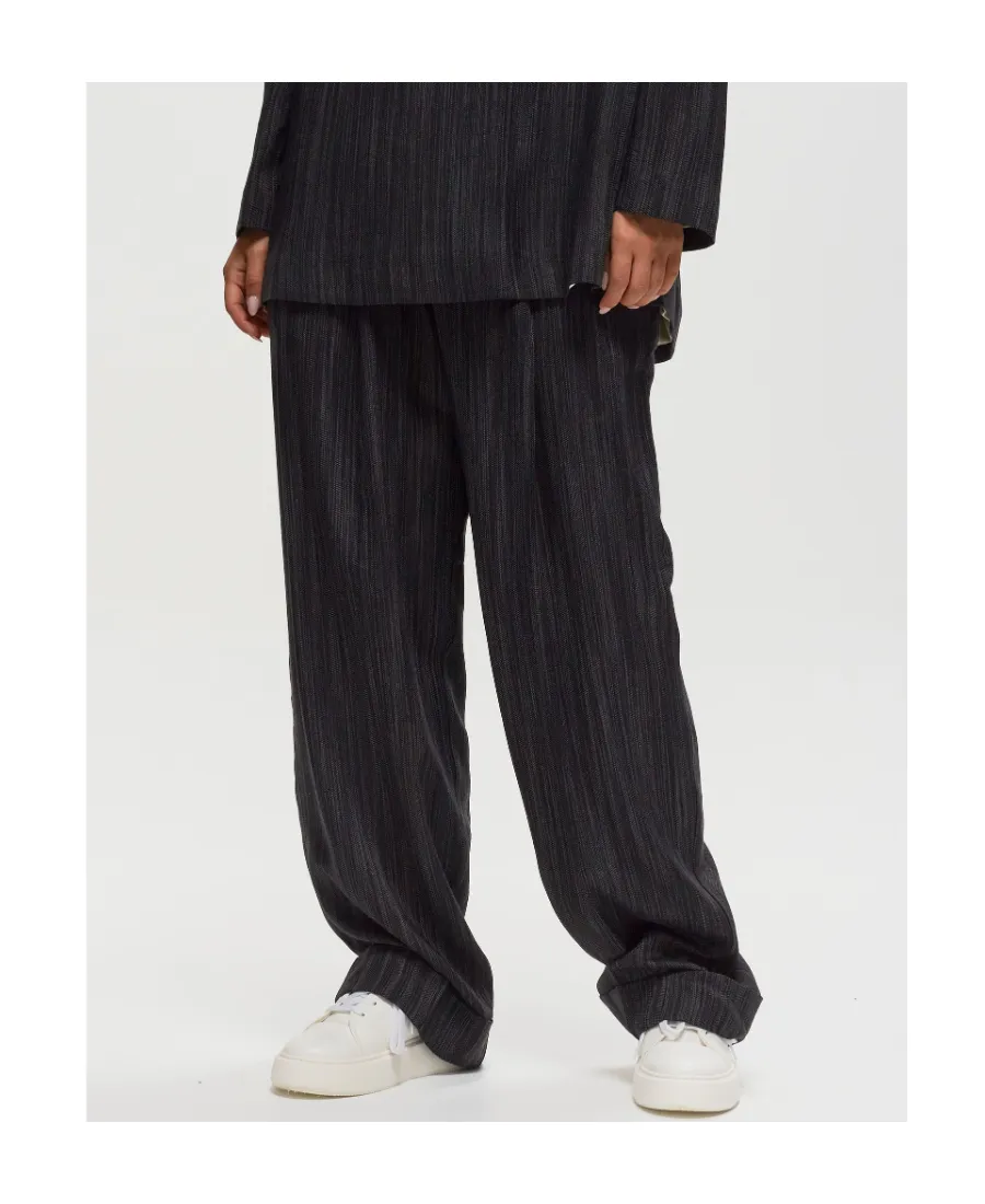 Striped Wide-Leg Trousers