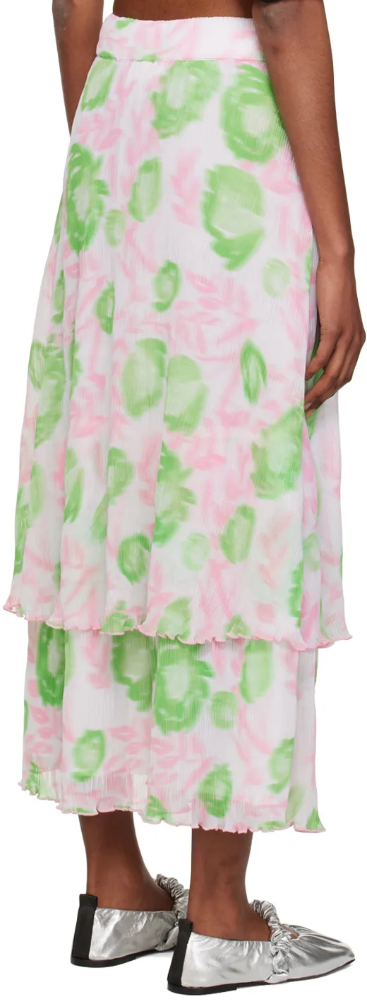 Pleated Georgette Layered Maxi Skirt