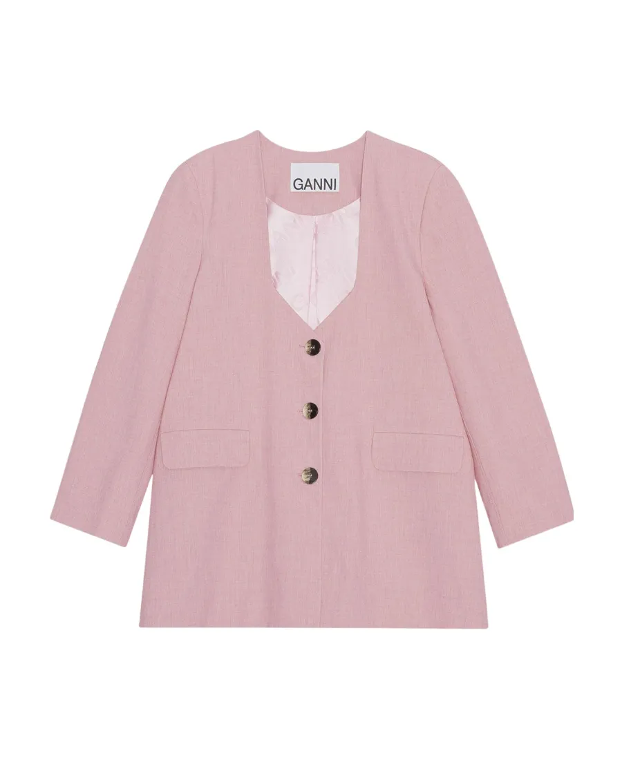 Oversized Drapey Melange Blazer