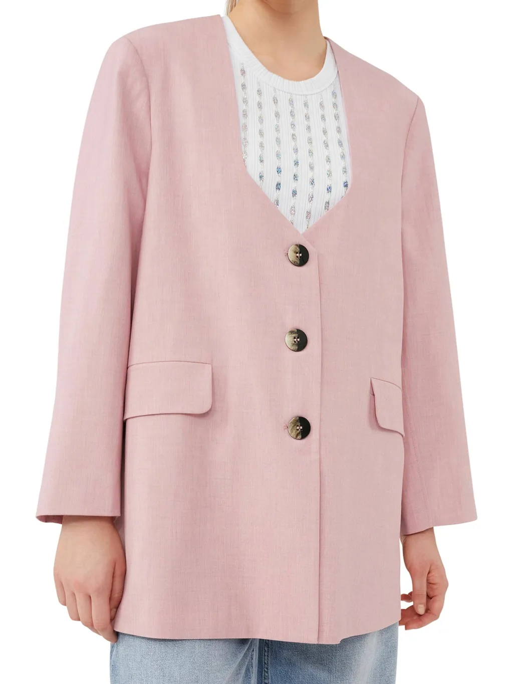 Oversized Drapey Melange Blazer