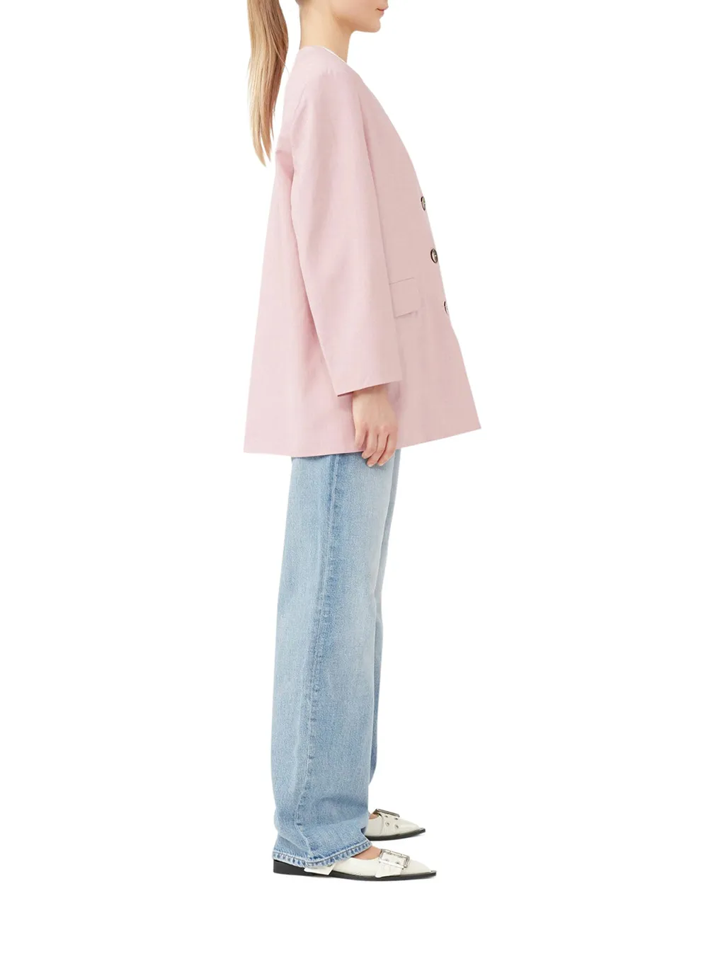 Oversized Drapey Melange Blazer