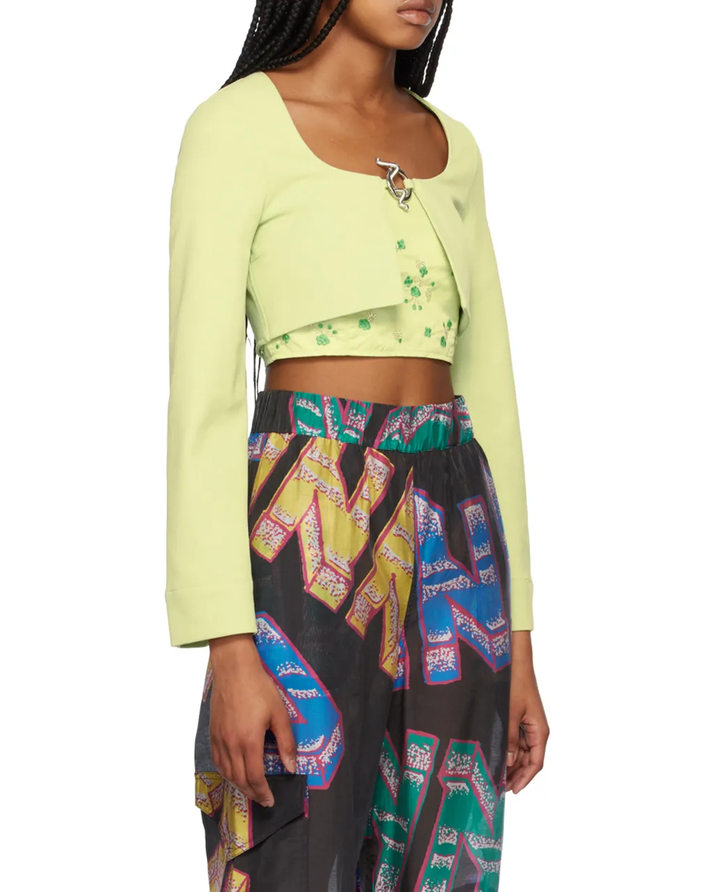 Stretch Suiting Cropped Blouse