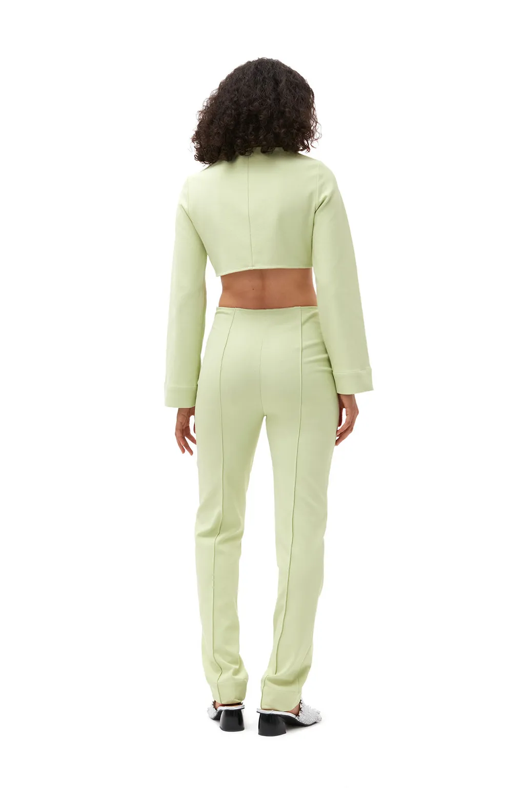 Stretch Suiting Cropped Blouse