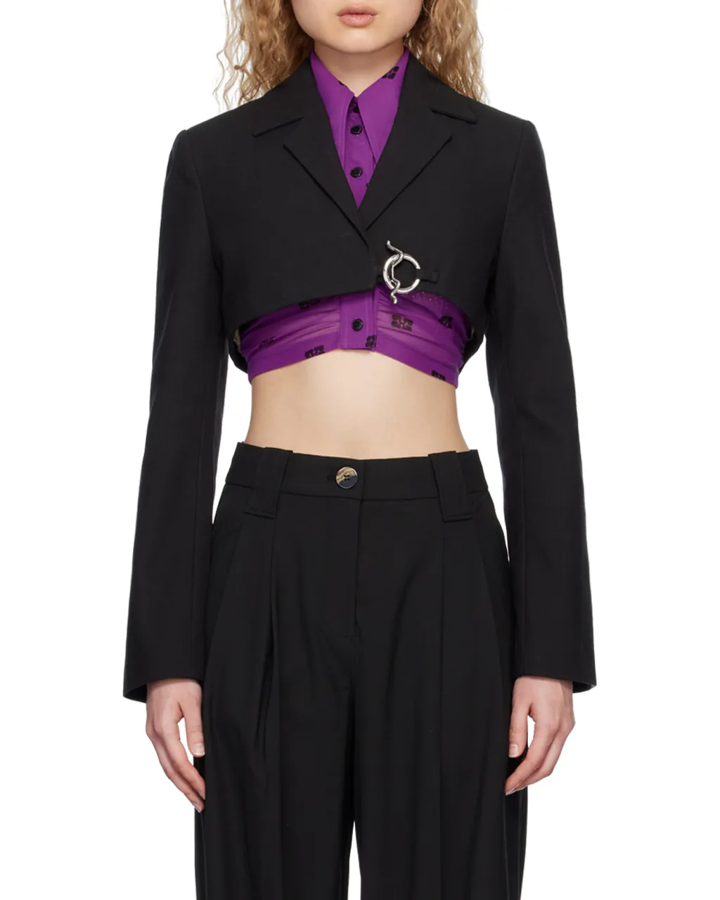 Cotton Suiting Cropped Blazer