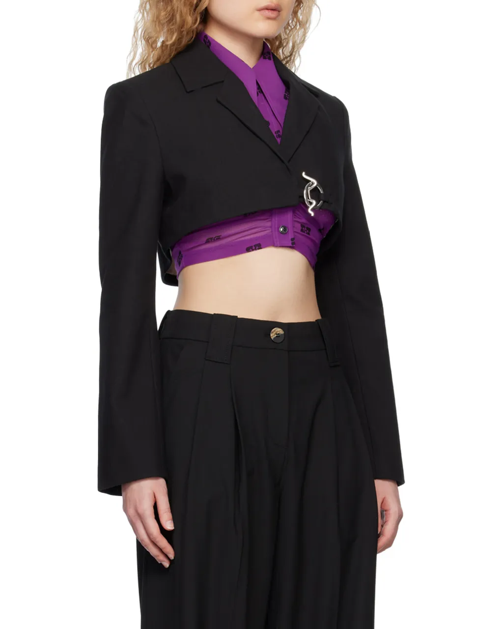 Cotton Suiting Cropped Blazer