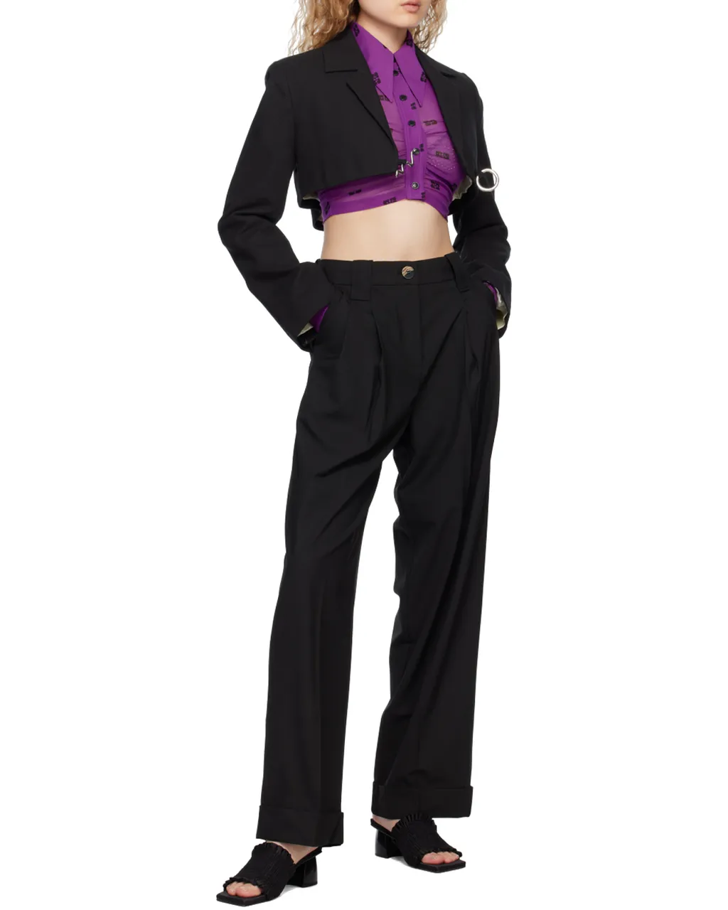 Cotton Suiting Cropped Blazer
