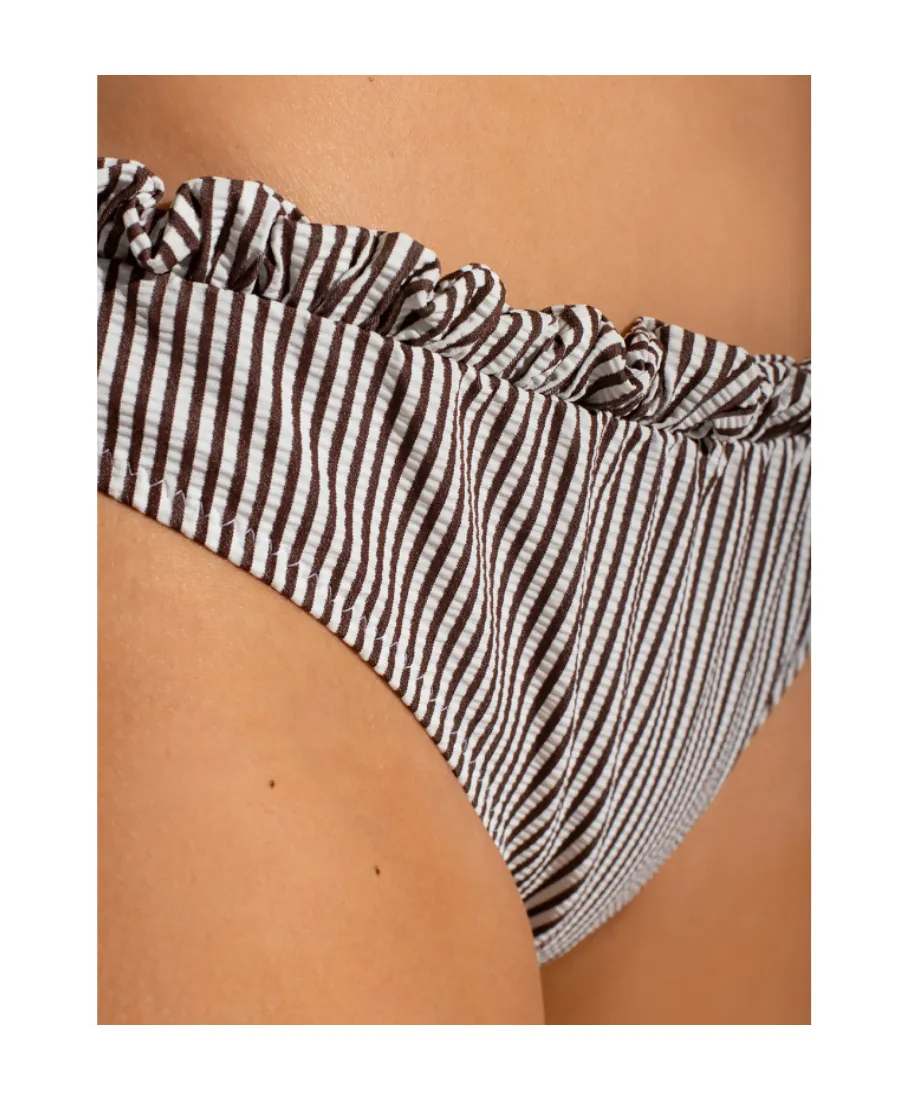 Stripe-Print Bikini Bottoms