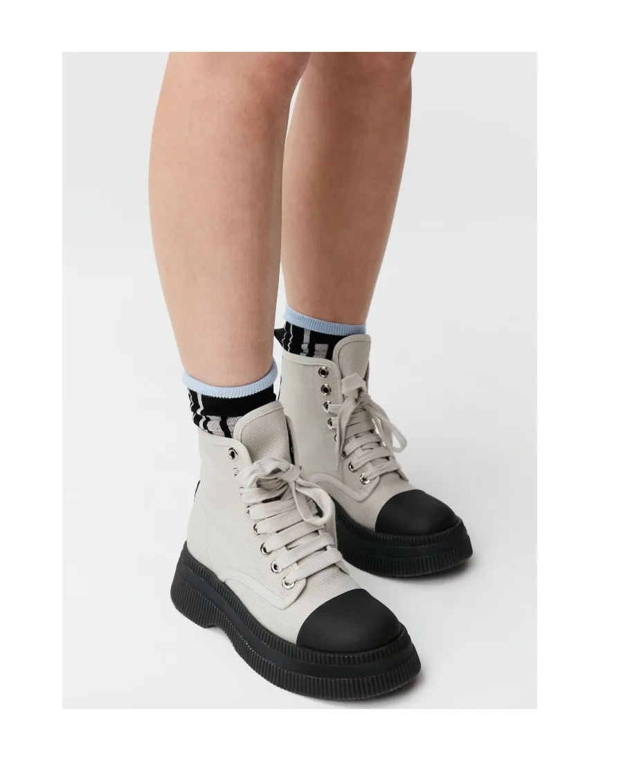 Logo High-Top Lace Boots
