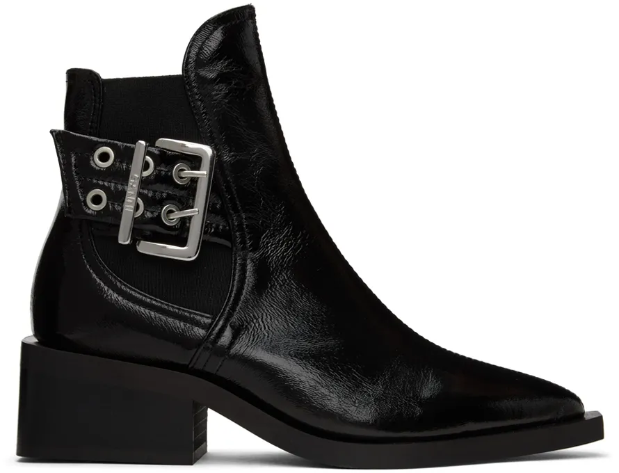 Buckle-Detailed Ankle Boots
