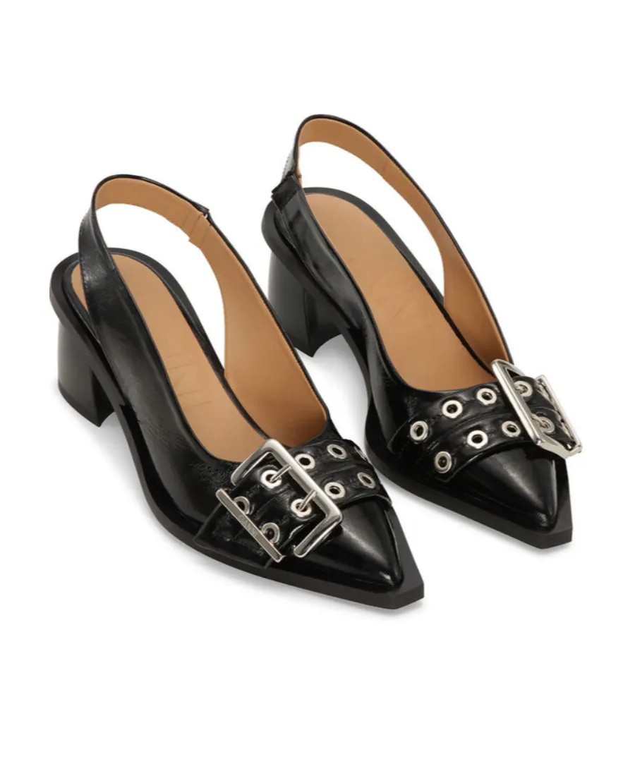 Buckle Slingback Pumps