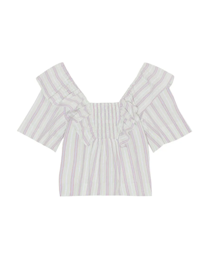Ruffle Detailed Square Neck Blouse