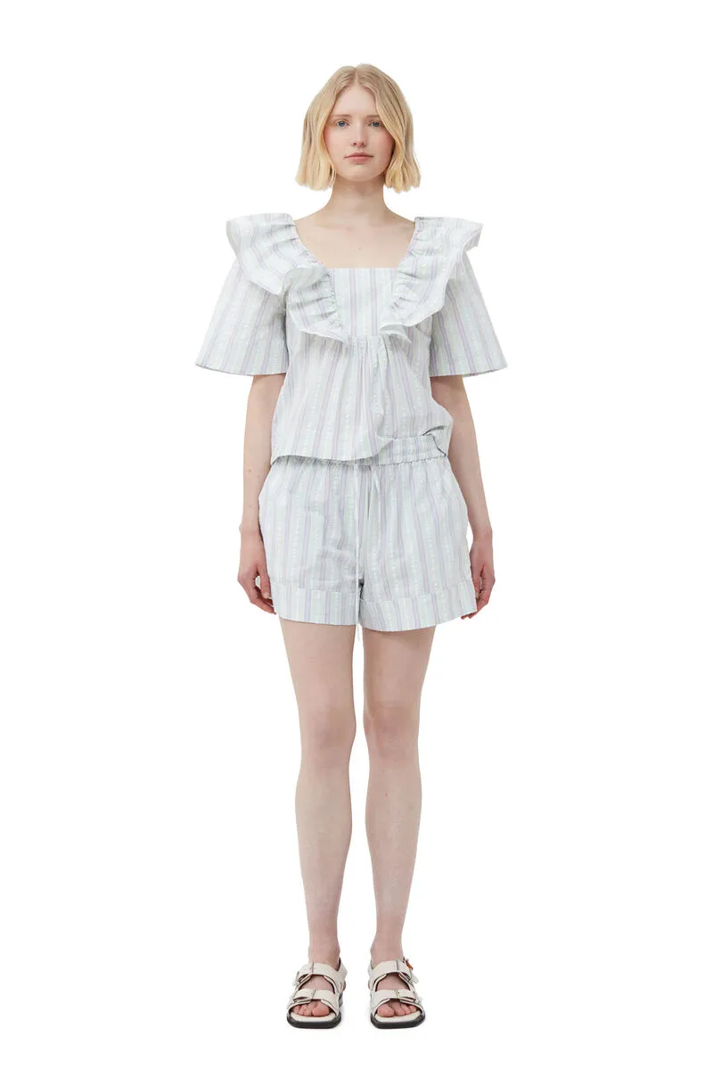 Ruffle Detailed Square Neck Blouse