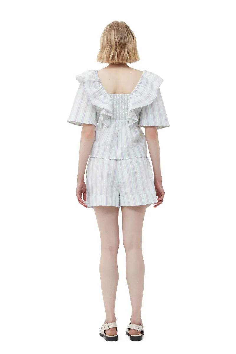 Ruffle Detailed Square Neck Blouse