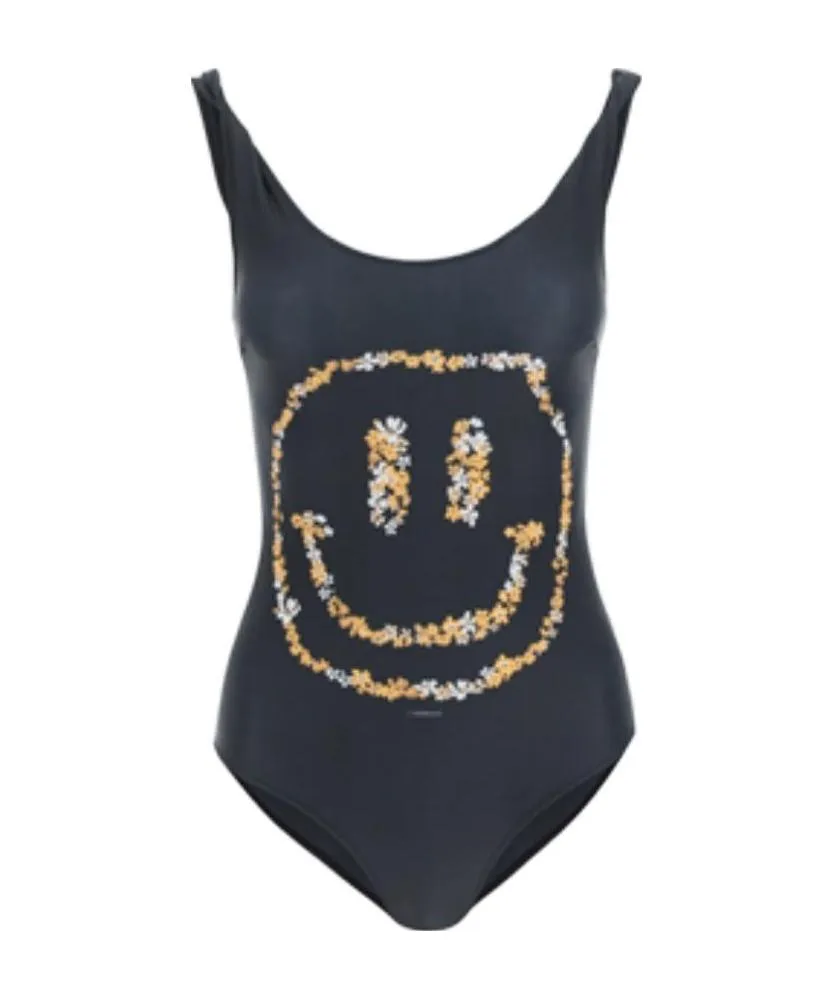 Smiley Print One-Piece Swimsuit