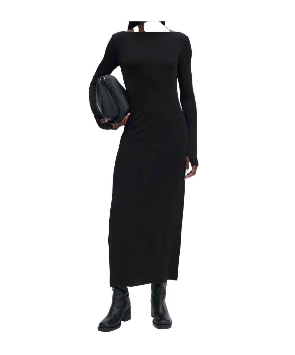 Scooped Back Jersey Dress