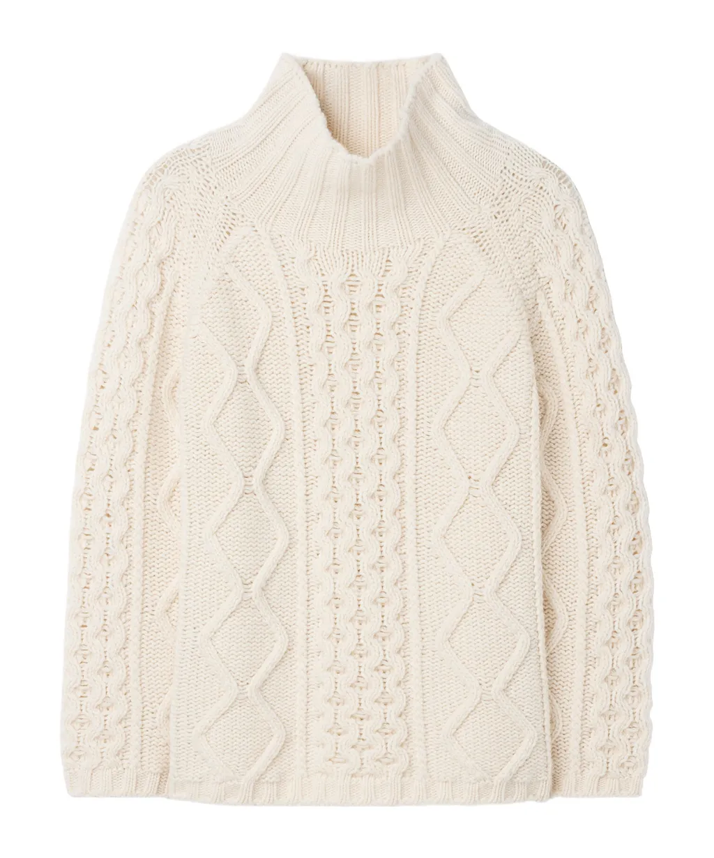 Cable-Knit Wool Sweater