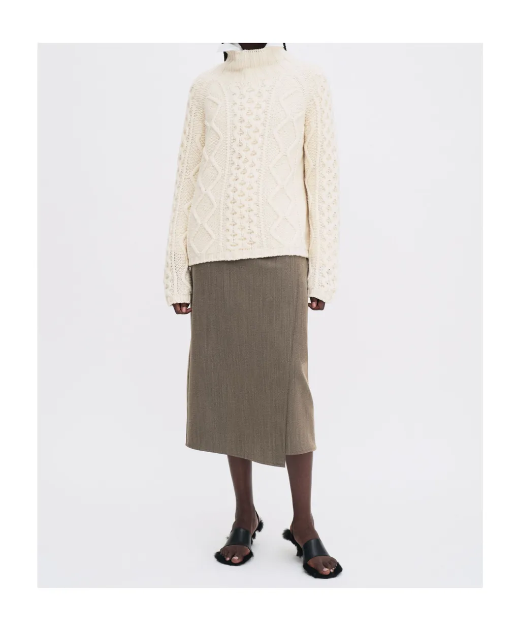 Cable-Knit Wool Sweater