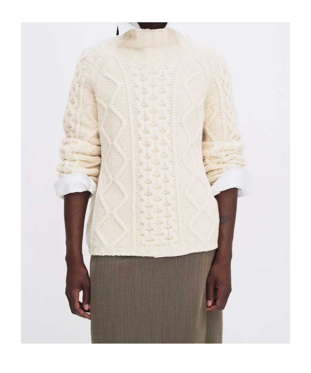 Cable-Knit Wool Sweater