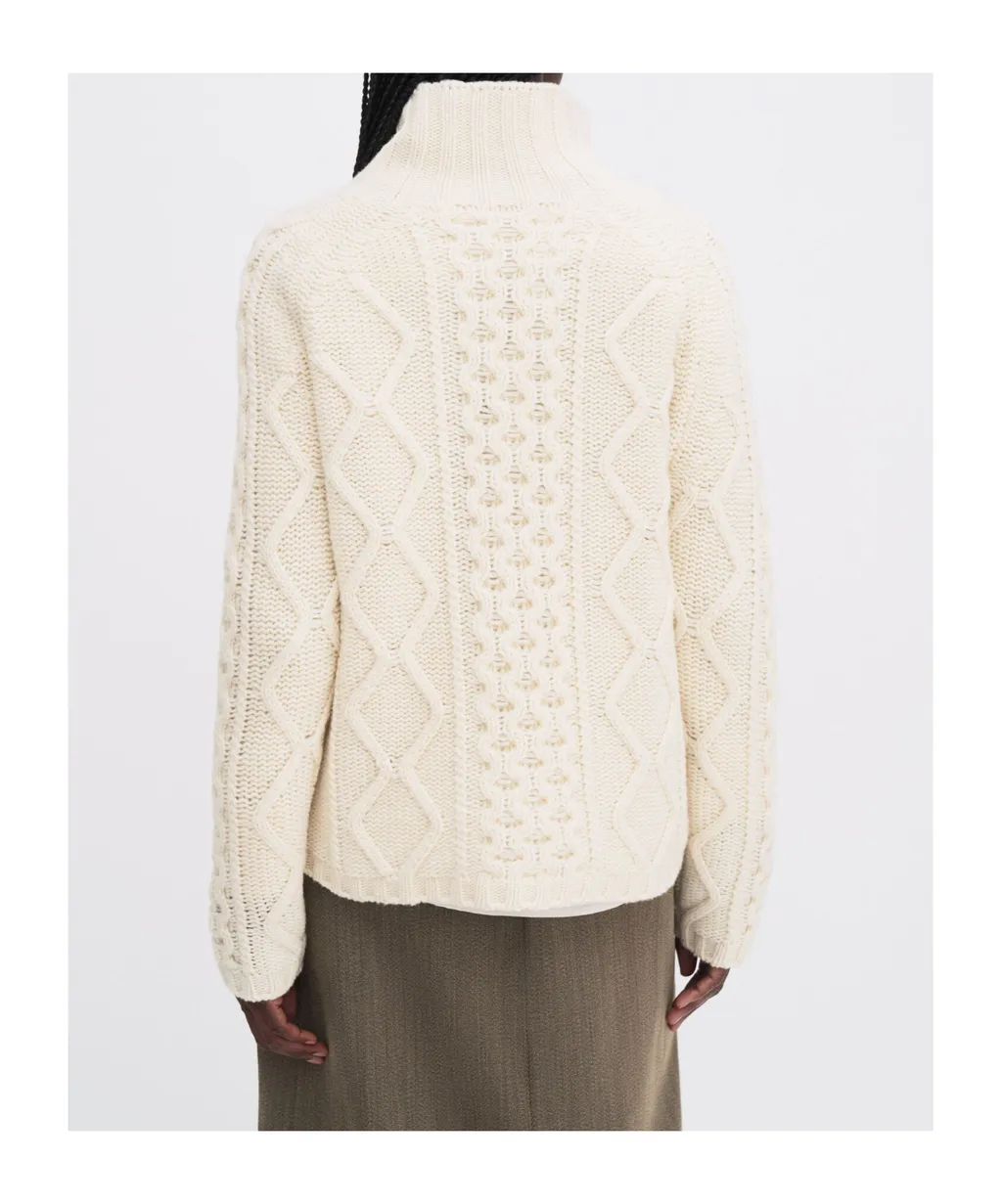 Cable-Knit Wool Sweater