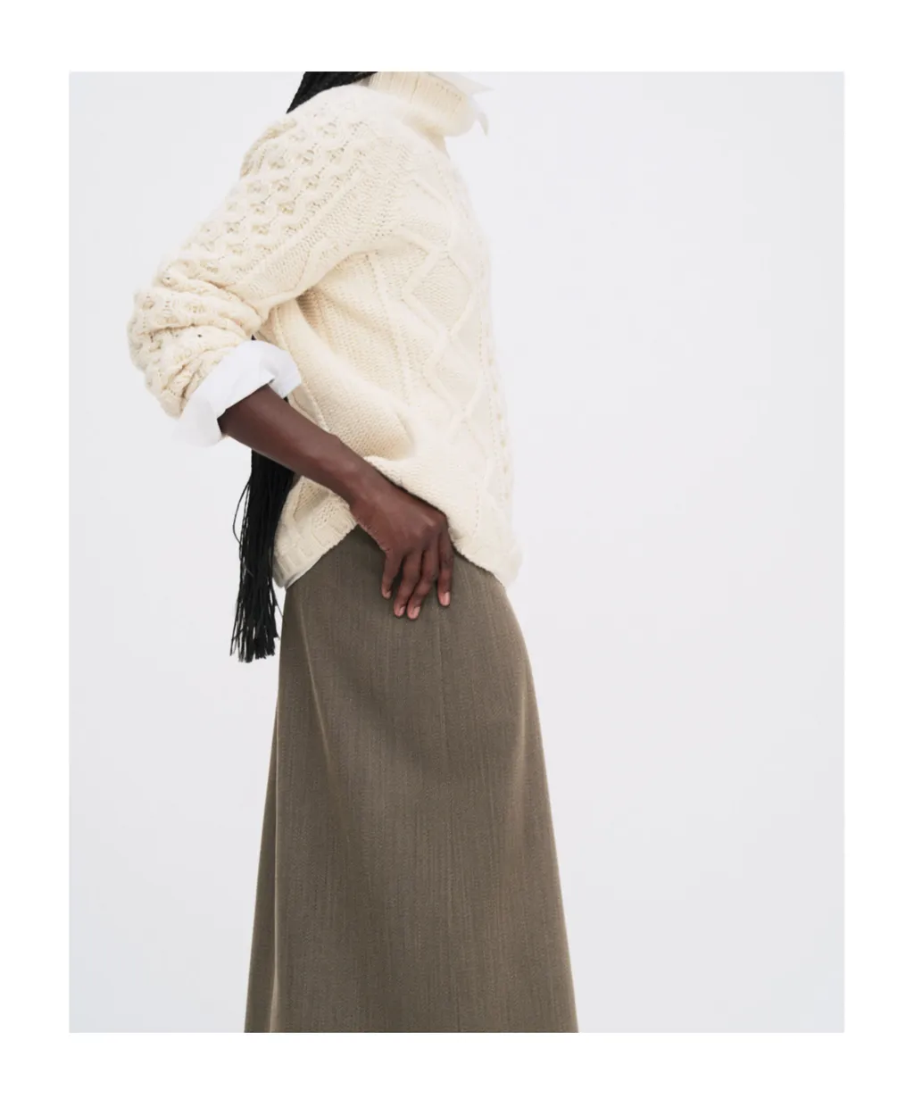 Cable-Knit Wool Sweater